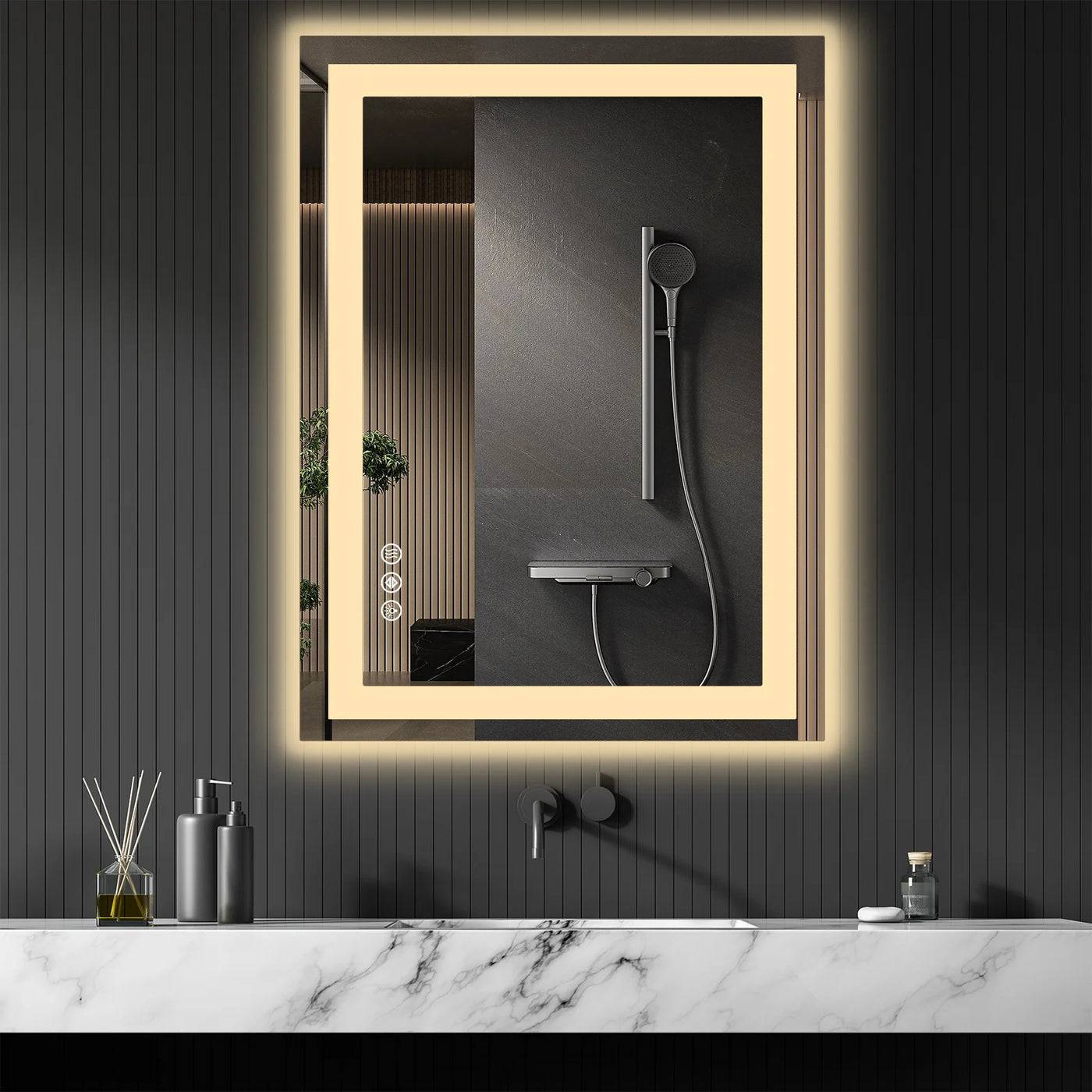 20X28 LED Bathroom Mirror with Lights, Anti-Fog, Dimmable, Backlit + Front Lit, Lighted Bathroom Vanity Mirror for Wall, Memory Function, Tempered Glass, Shatter-Proof